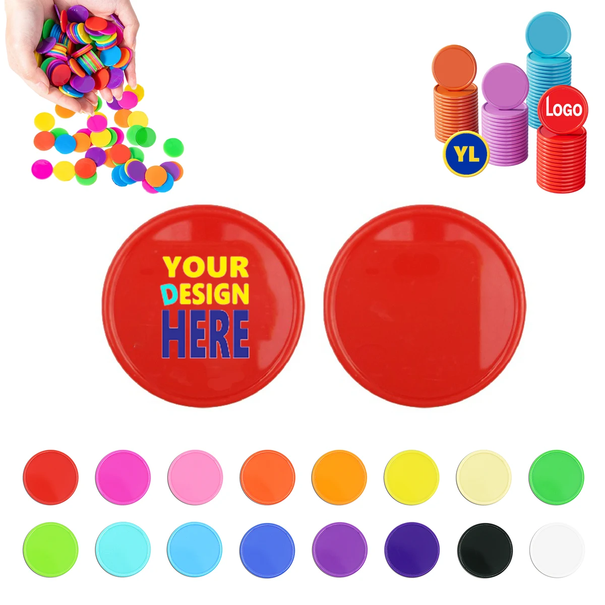 Customizable Premium round plastic poker chips 1