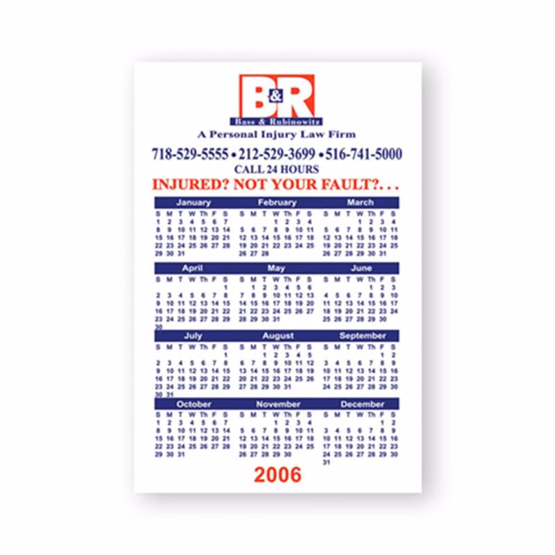 4"x6" Calendar Magnet Custom Imprinted Magnets - 20mil
