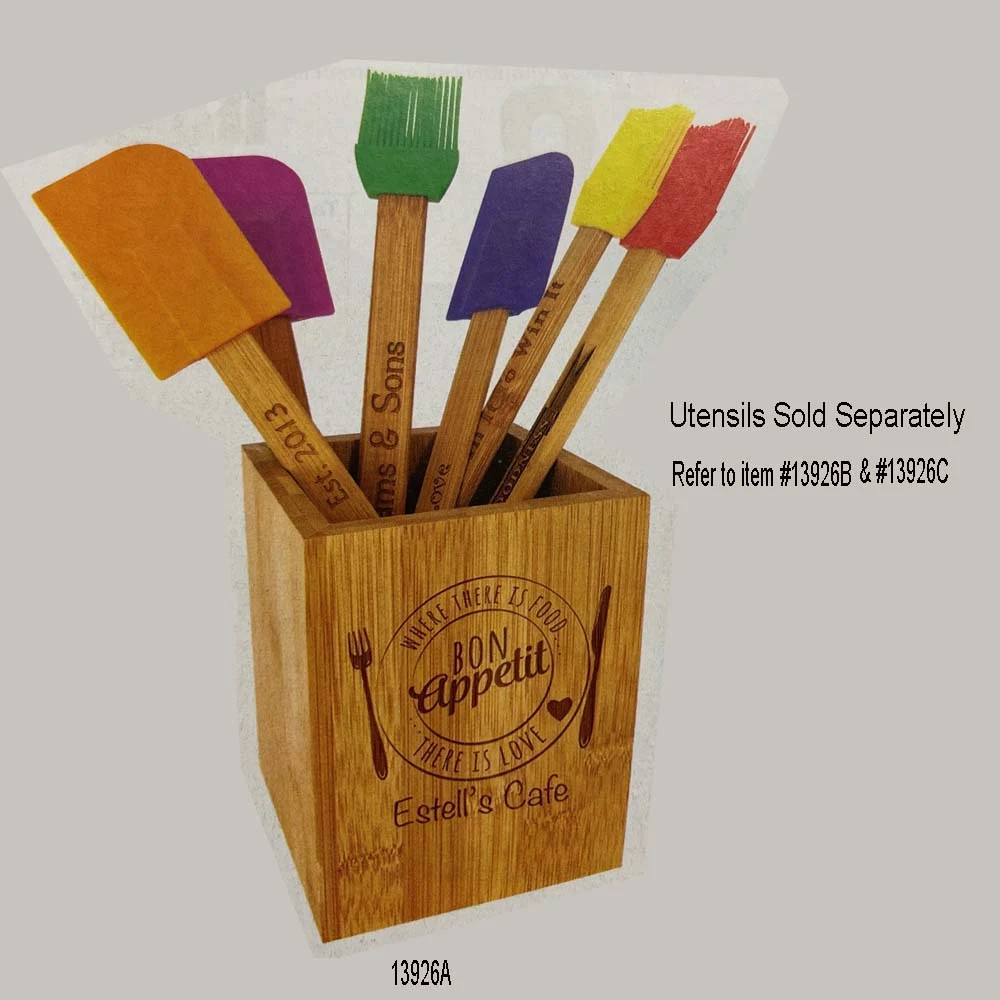 Bamboo Utensil Holder 1