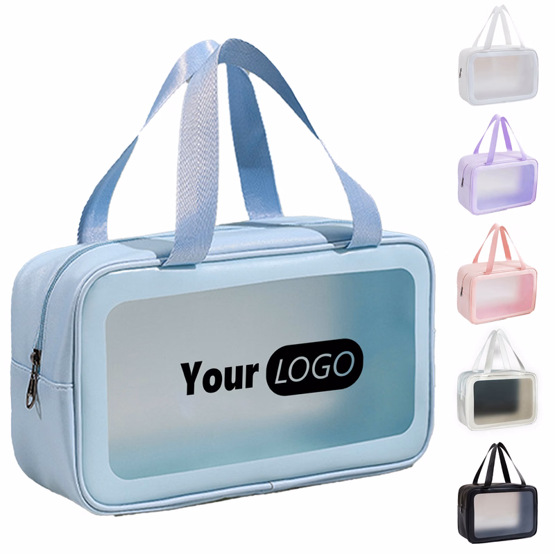 Pvc Customized Portable Frosted Waterproof Hand-Held Toiletry Bag