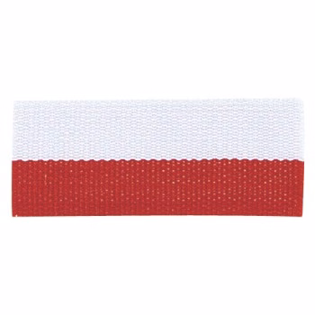 Red/White "V" Neck Ribbon with Clip, 7/8" wide
