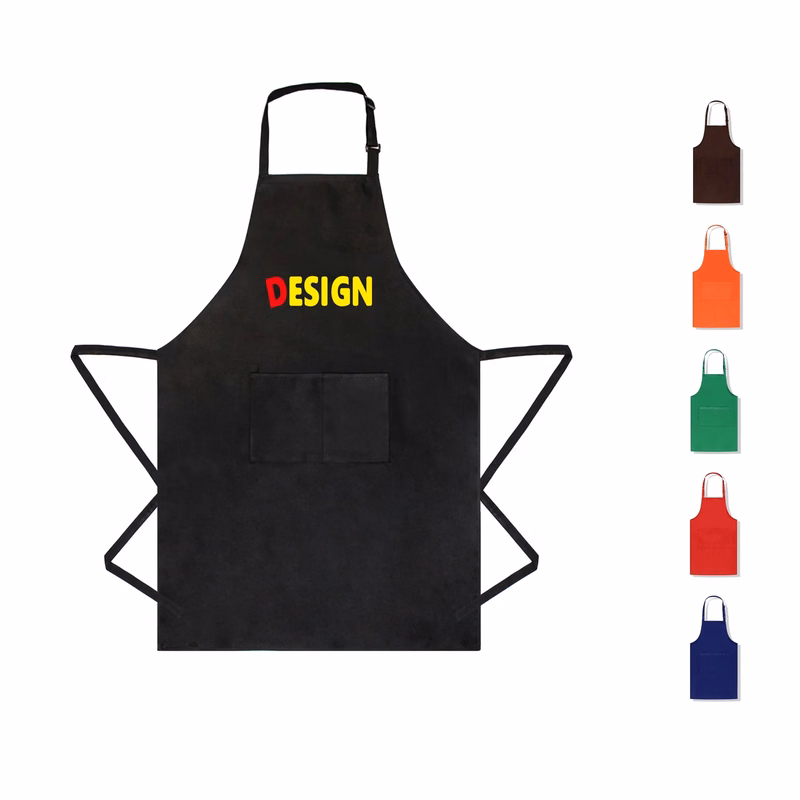 2 Pockets Adjustable Bib Apron