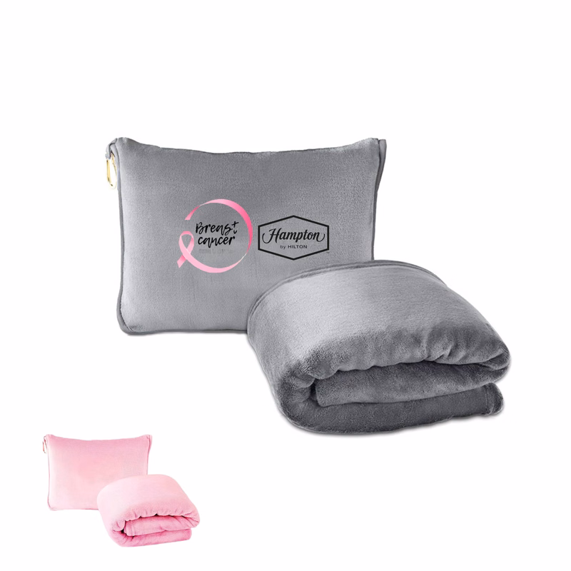 Portable Travel Blanket with Pillowcase Bag