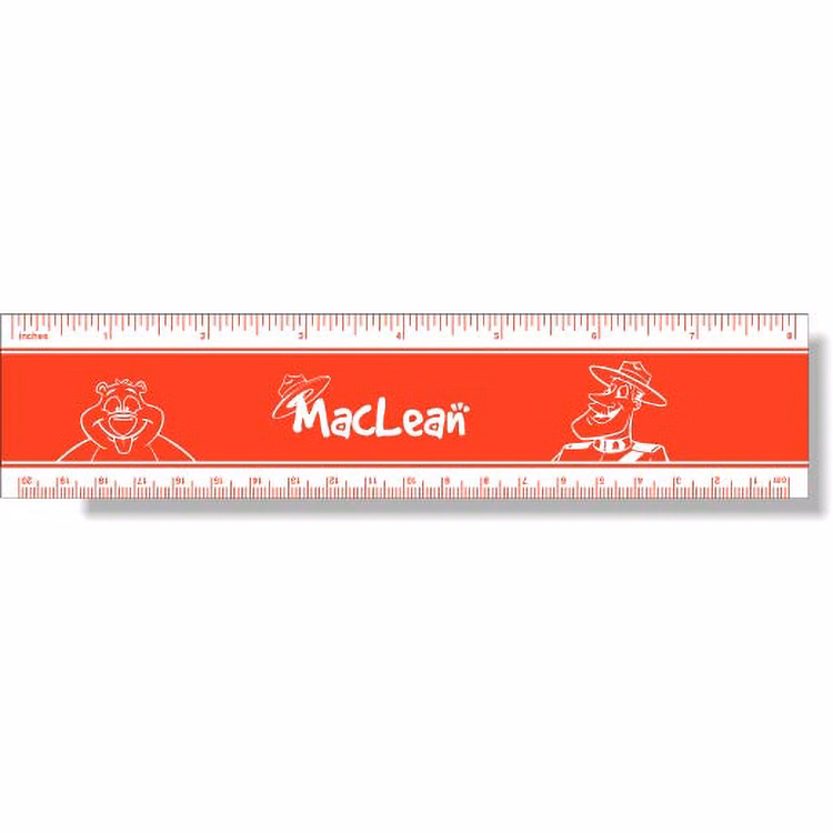 Stock .020 Magnetic Ruler 2"x8.25", Screen-printed, White Vinyl Topcoat