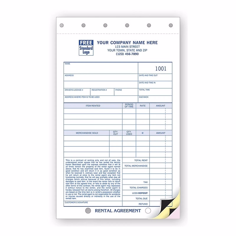 Product / Equipment Rental Agreement Forms
