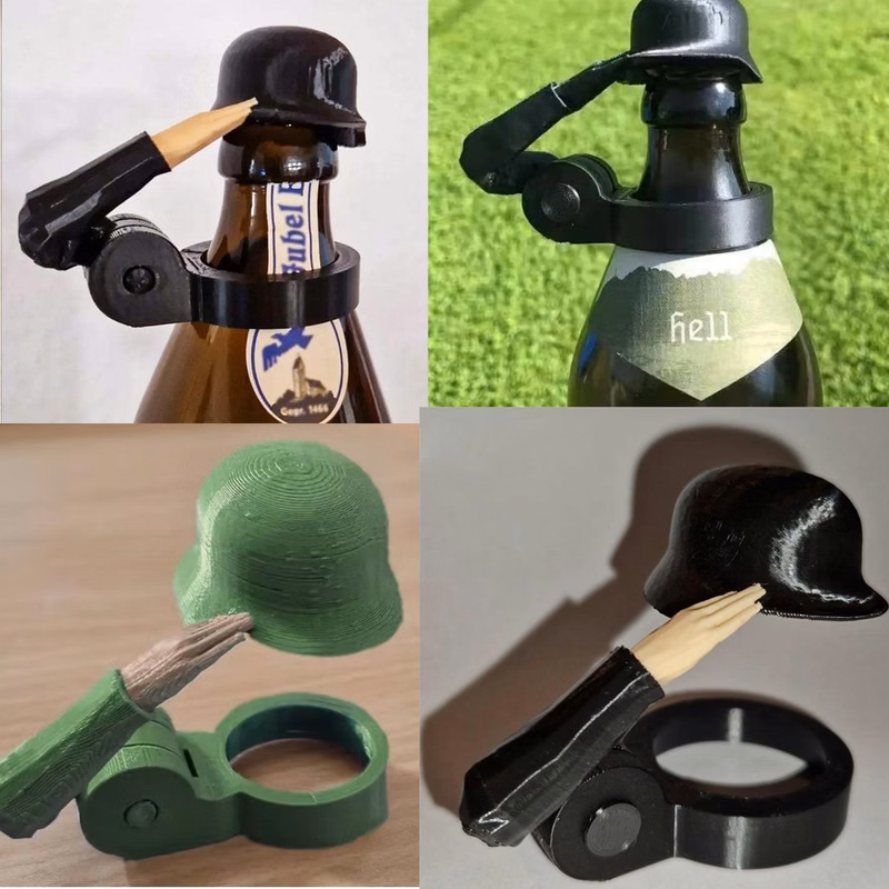 Soldier Salute Beer Bottle Helmet