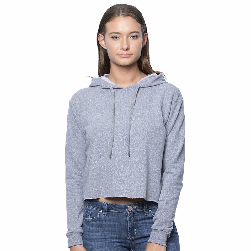 Women's Triblend French Terry Pullover Crop Hoodie