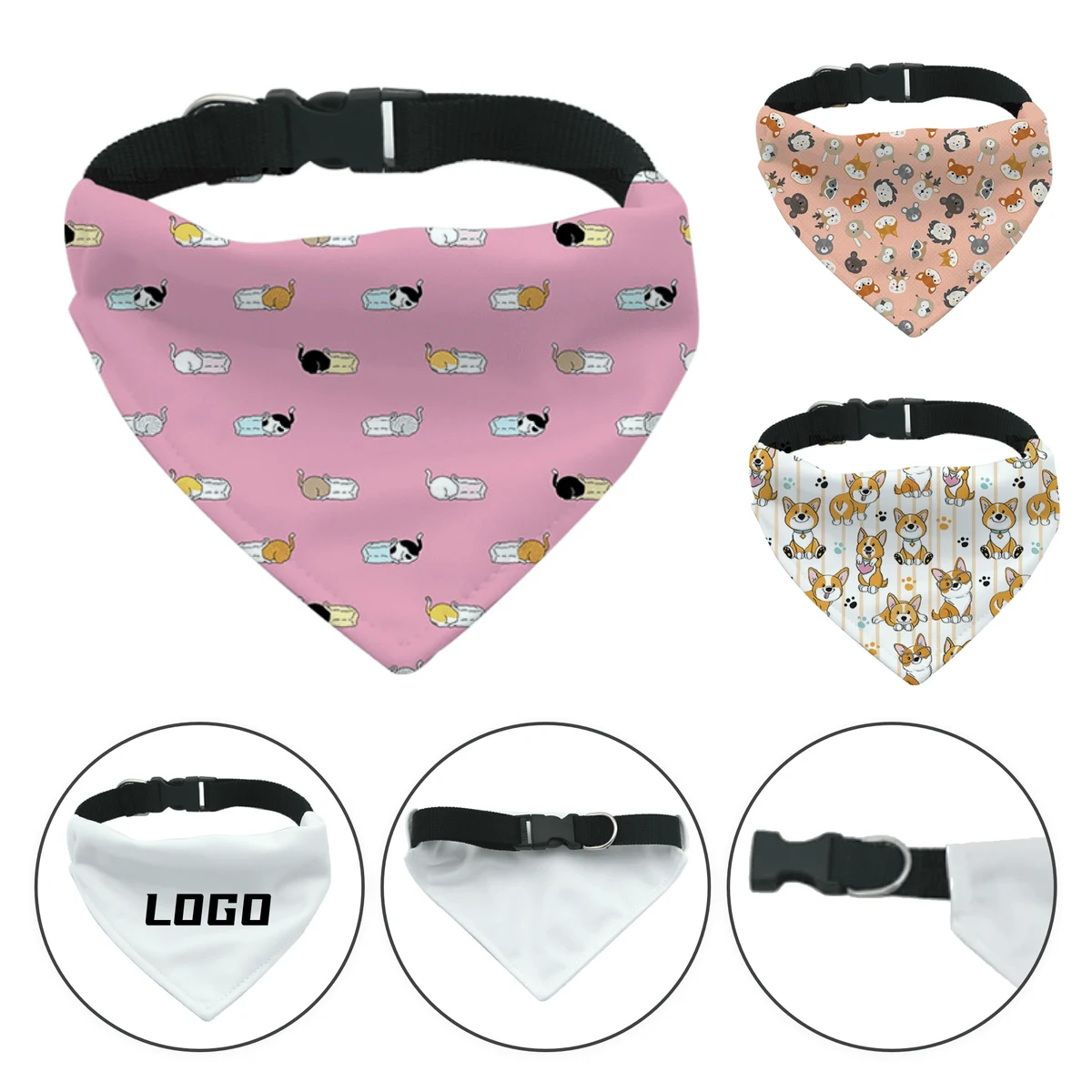 Pet Accessories Sublimation Printed Bandana Bib 1