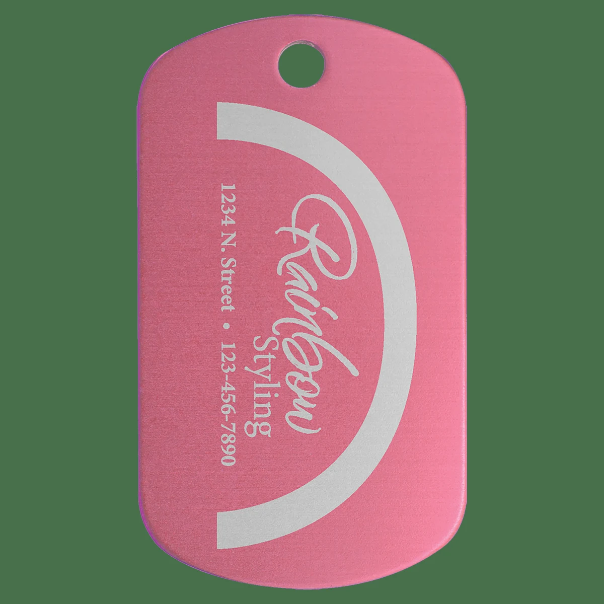 1" x 2" Pink Anodized Aluminum G.I. Tag 1
