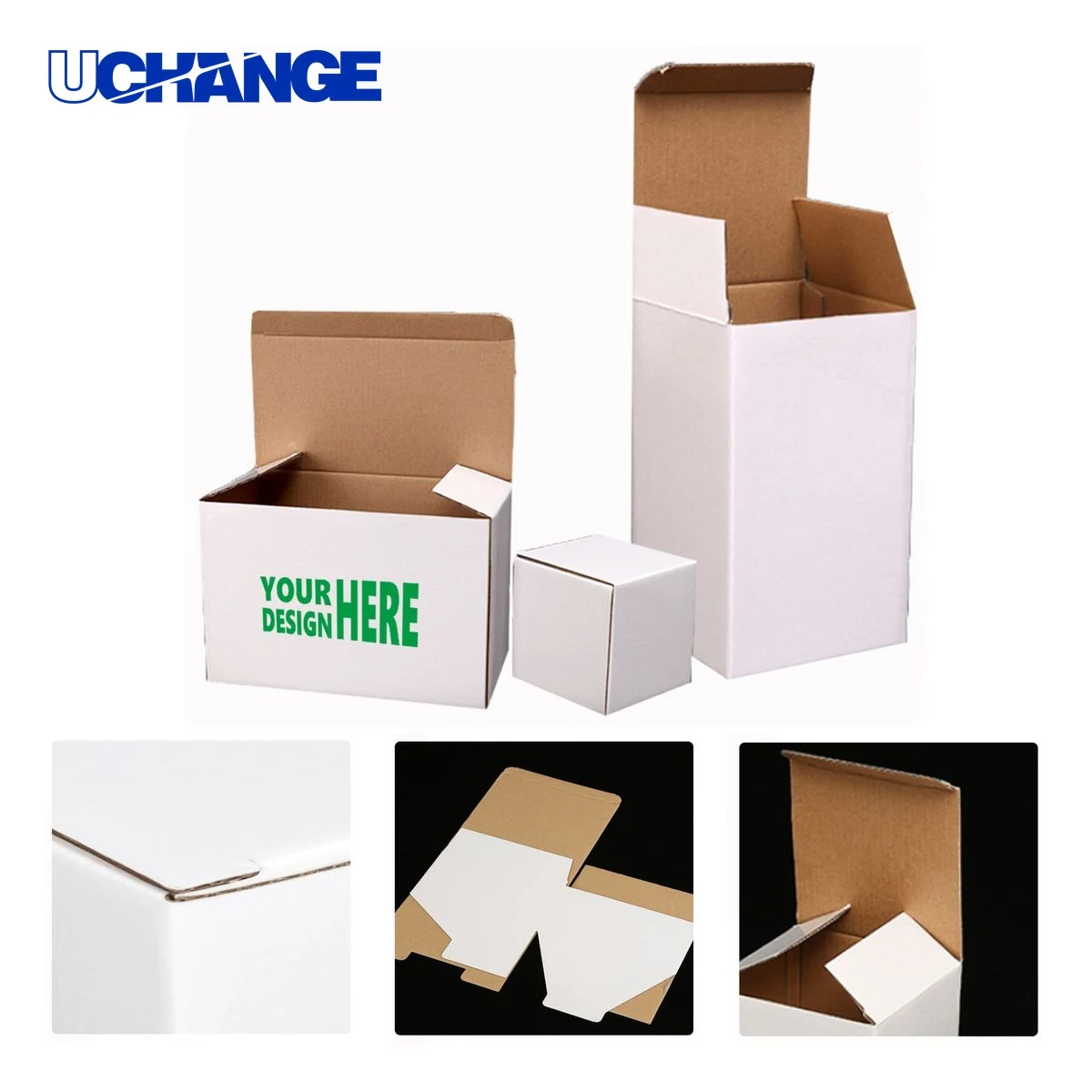 Custom White Corrugated Packaging Boxes MOQ 1