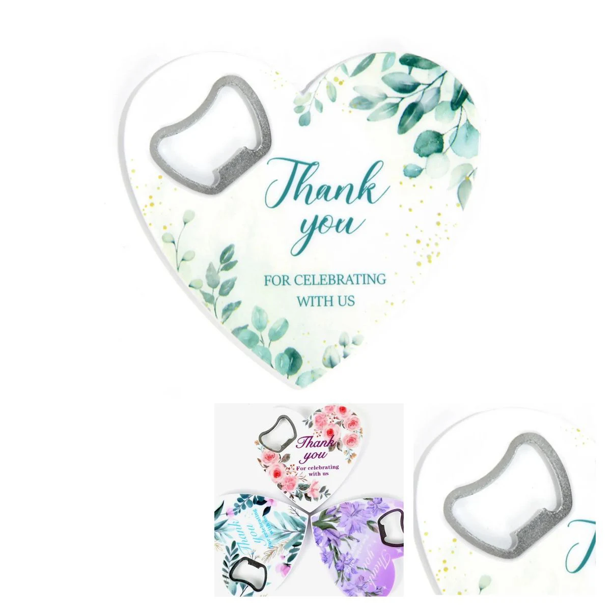 Heart Shaped Plastic Bottle Opener with Metal Core 1