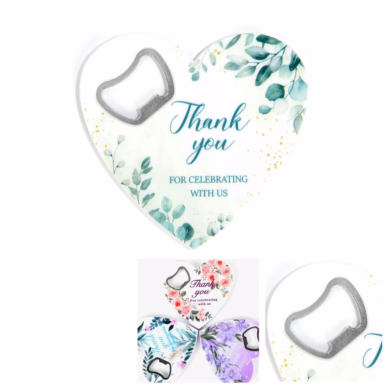 Heart Shaped Plastic Bottle Opener with Metal Core