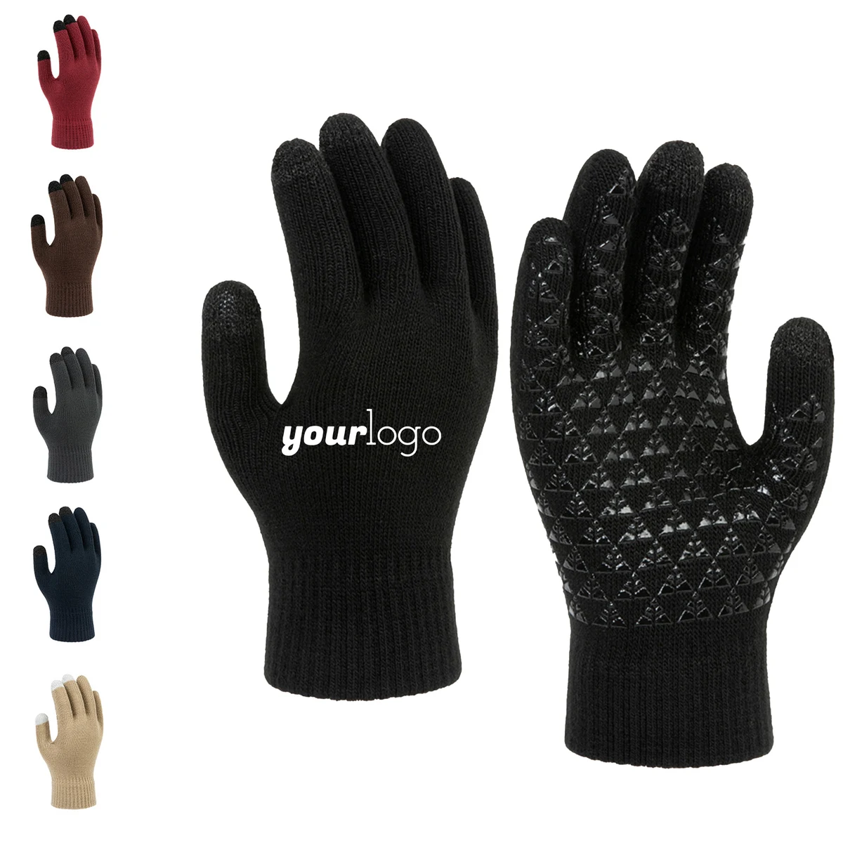 Conductive Thermal Touchscreen Gloves with Grip for Winter Use 1