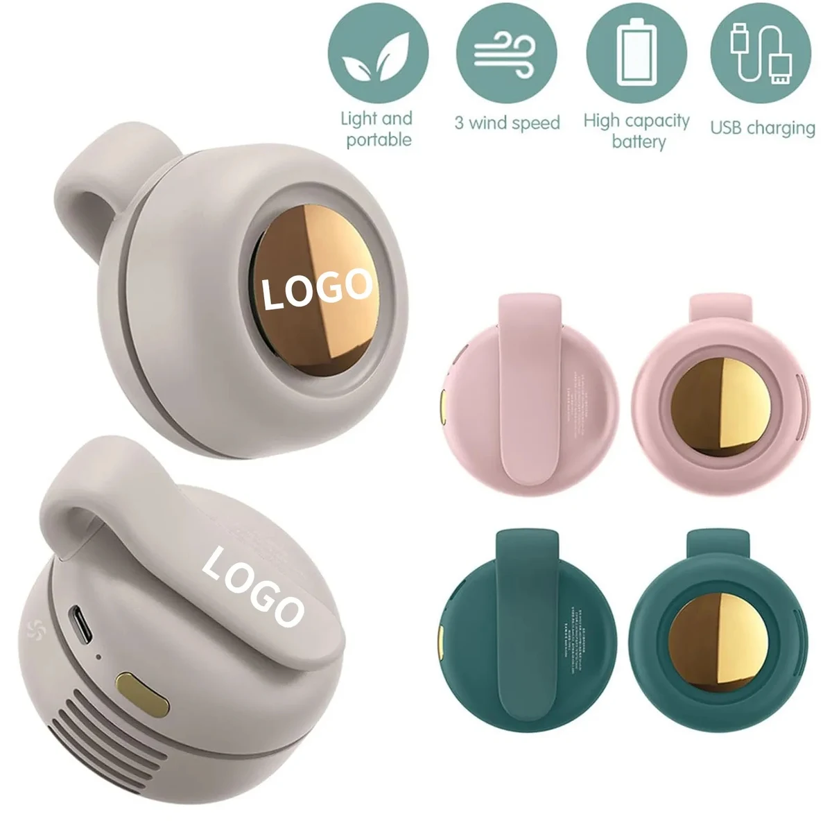 Mini Neck Waist clip USB Fan 1