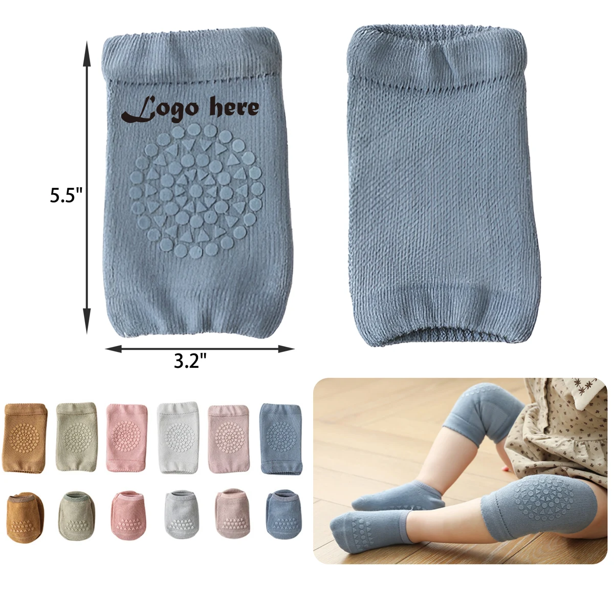 Soft Baby Crawling Non-Slip Knee Pads And Socks 1