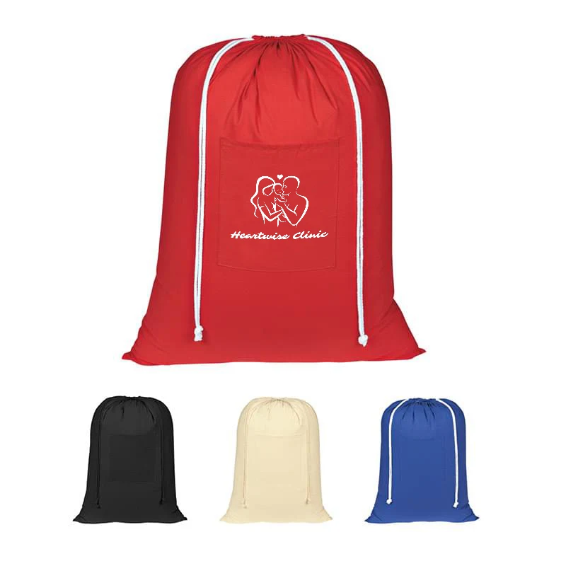 100% Cotton Laundry Bag with Drawstring Closure 1