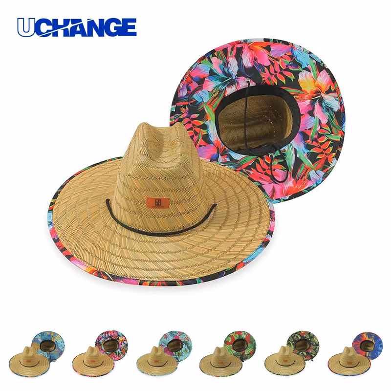 Wide-Brim Straw Sunshade Hat