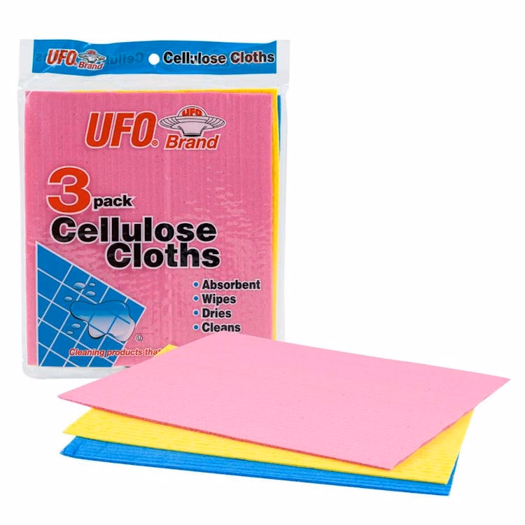 UFO Cellulose Cleaning Cloths Assorted 3pk