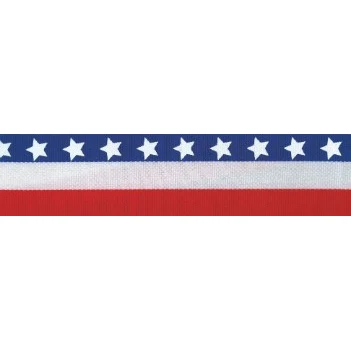 Stars & Stripes "V" Neck Ribbon with Clip, 1 1/2" wide 1