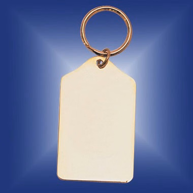 Gold Plated Solid Brass Shield Key Ring