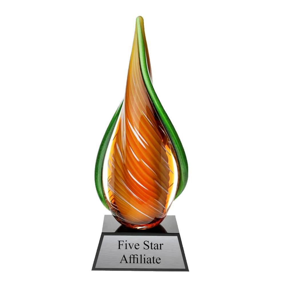 Orange Dreamsicle Art Glass 12" 1