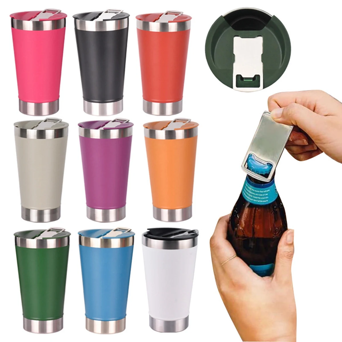 20 Oz. Stainless Steel Insulated Tumbler with Bottle Opener 1