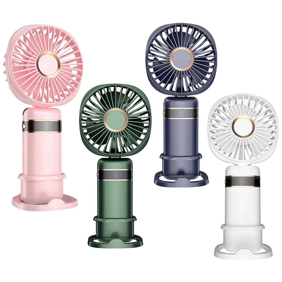 3000 mAh Digital Display Folding Fan with Phone Stand 1