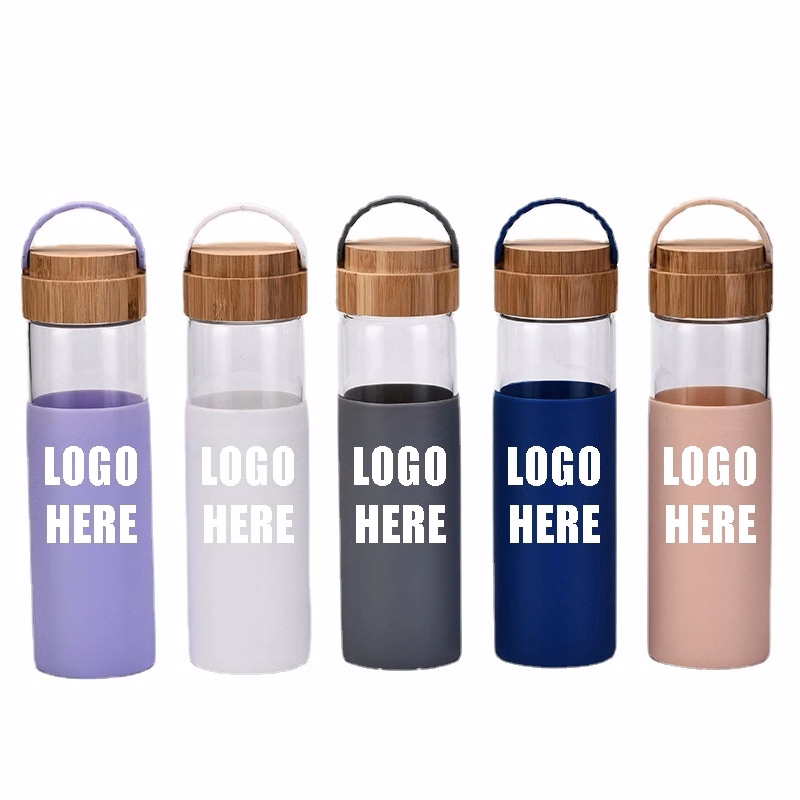 Custom 18 oz High-strength Borosilicate Glass Water Bottle