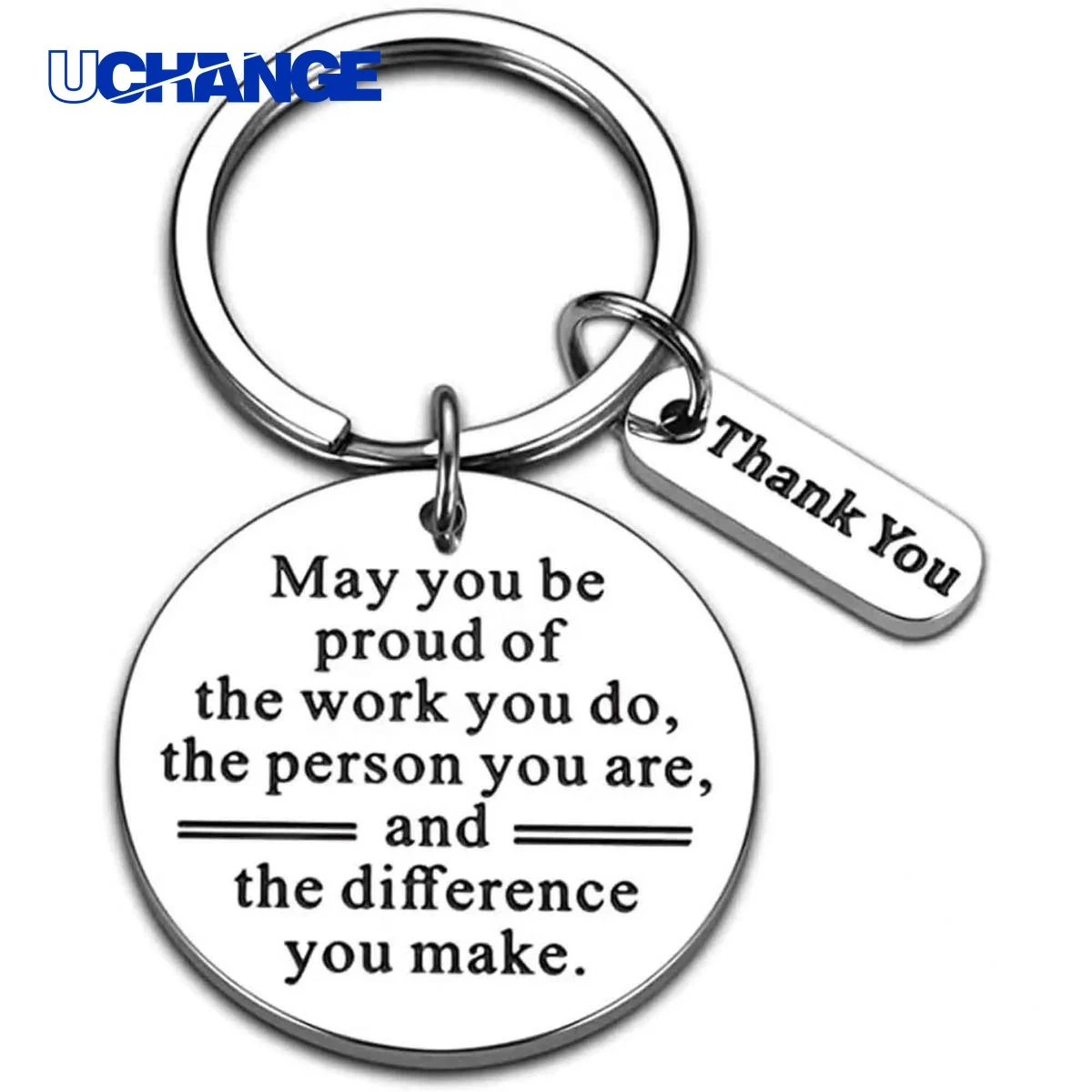 Circular Metal Keytag Keychain 1