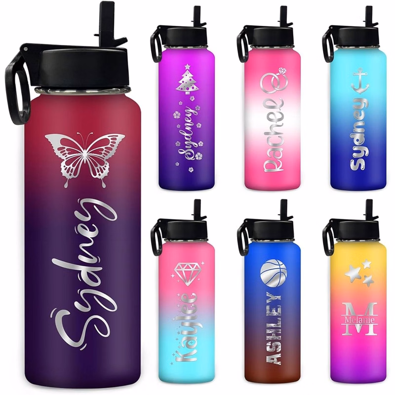 Stainless Steel Sport Water Bottle Customized Gradient Vacuum Insulated Double Wall
