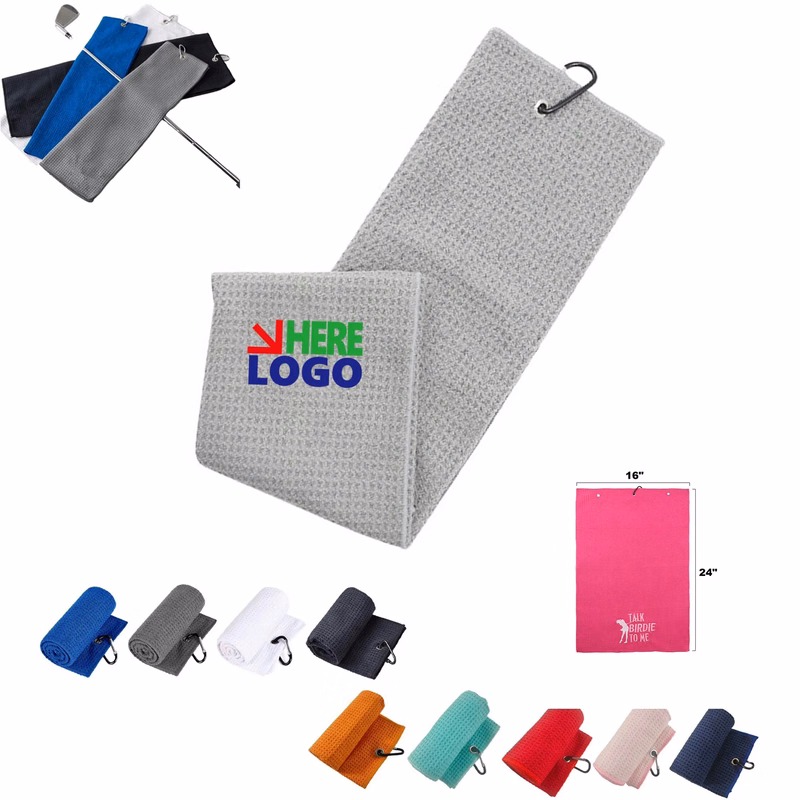 Full Color Print Golf Waffle Towel With Clip MOQ50