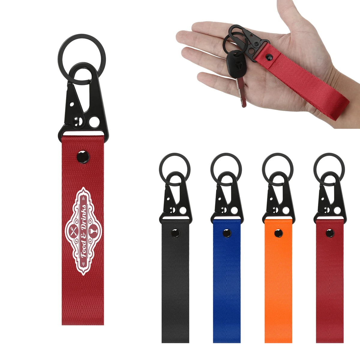Nylon Wrist Motorcycle Keychain With Black Eagle Mouth Buckle 1