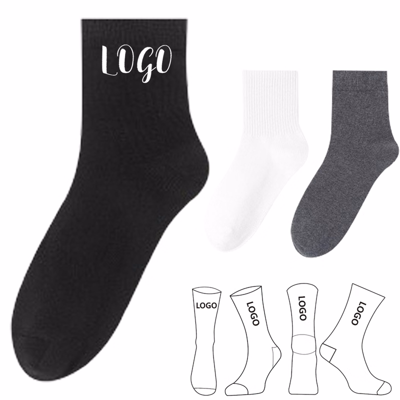 Pure Cotton Jacquard Crew Socks
