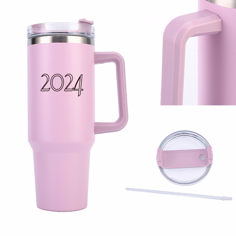 Large 40 oz Tumbler with Lid and Straw