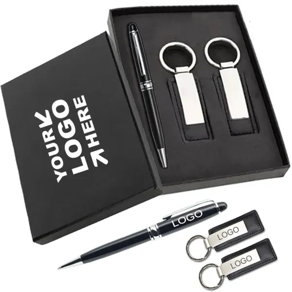 Executive Pen And Leatherette Keychain Gift Sets 1