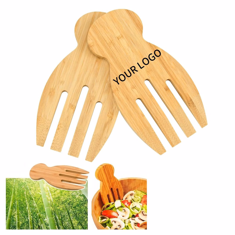 Lightweight Bamboo Kitchen Salad Tongs