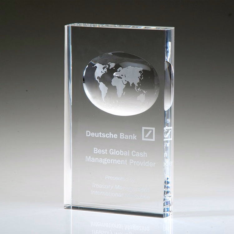 6" Crystal Award -Illusion Globe