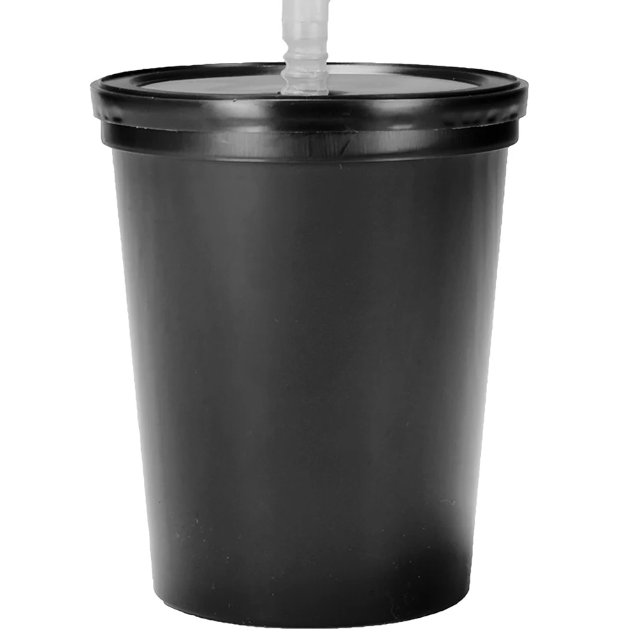 Plastic Stadium Cup with Lid and Straw 16 oz. 1