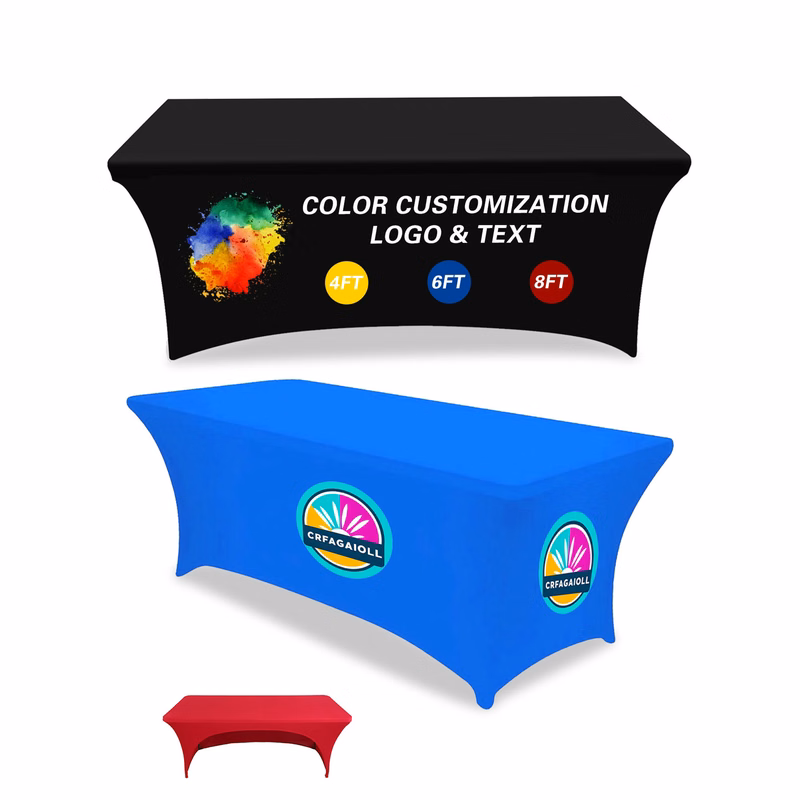 6' Open Back Full Color Stretch Table Cover