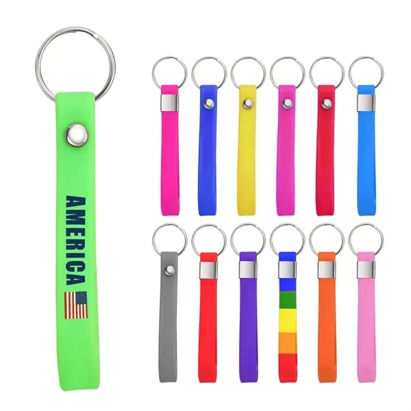 Custom Flexible Silicone Wristlet Keychain 8 inch — Promotional Event Bracelet 1
