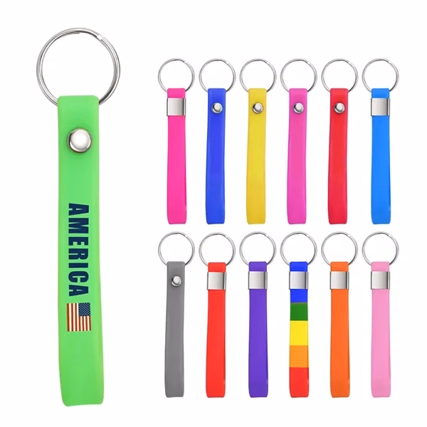 Custom Flexible Silicone Wristlet Keychain 8 inch — Promotional Event Bracelet