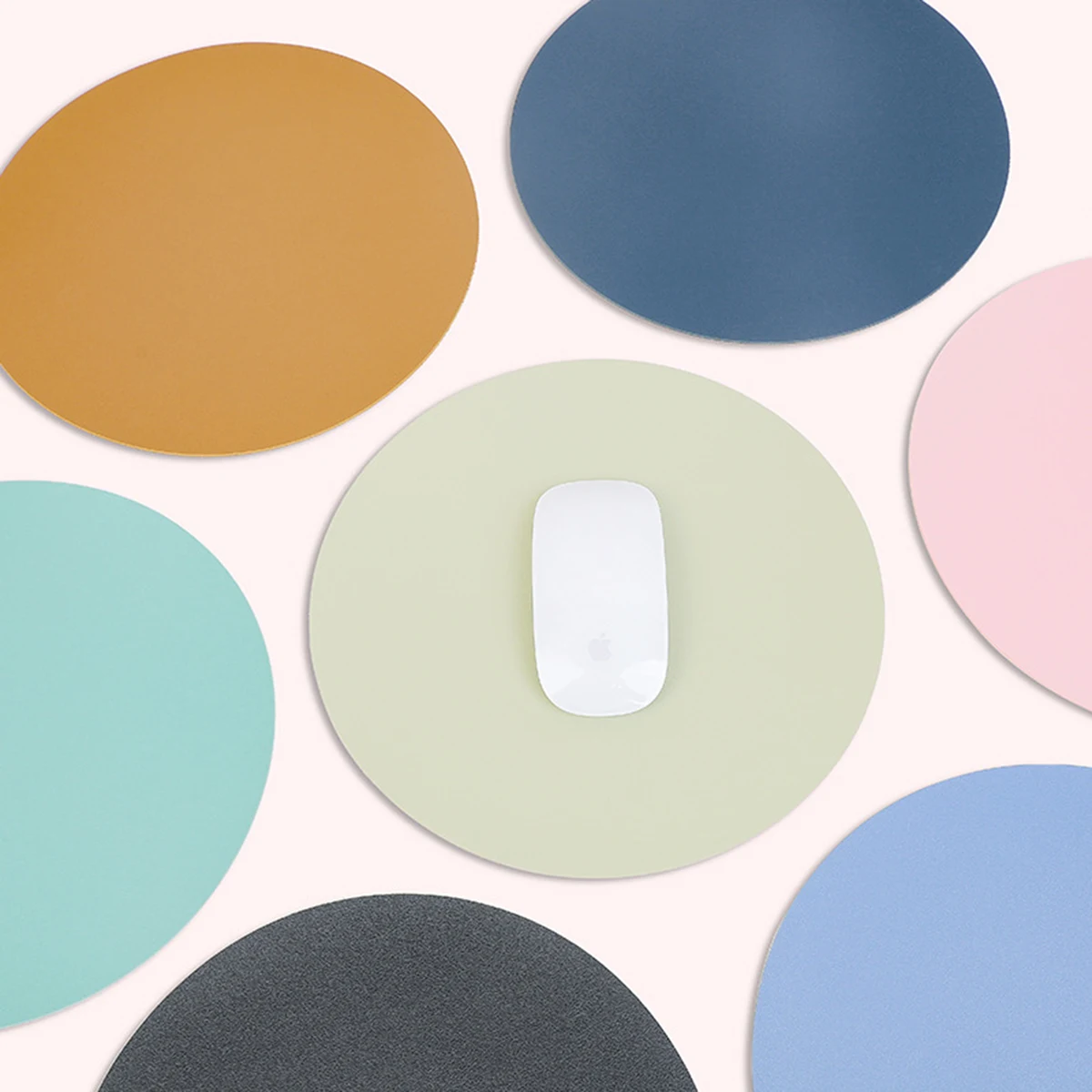 PU Leather Round Mousepad 1