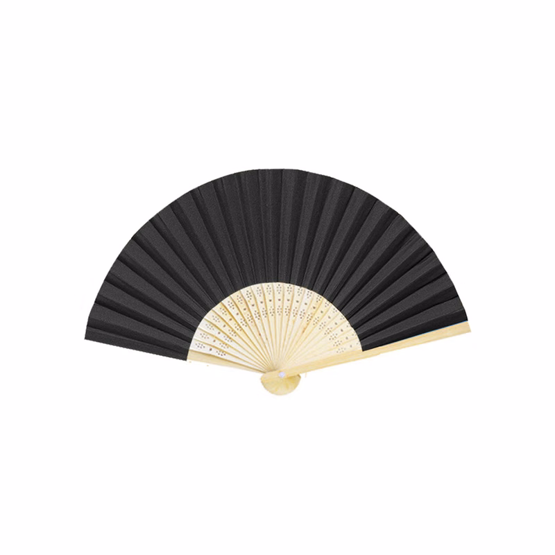 Paper Folding Hand Fan With Bamboo Frame