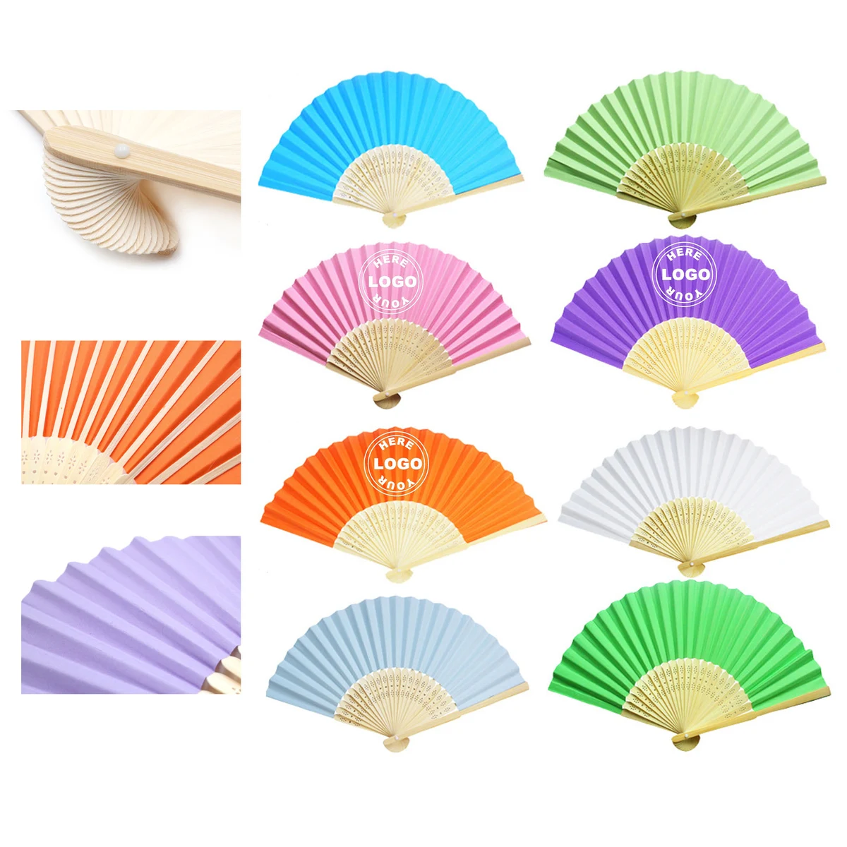 Custom Colorful Foldable Paper Fan 1