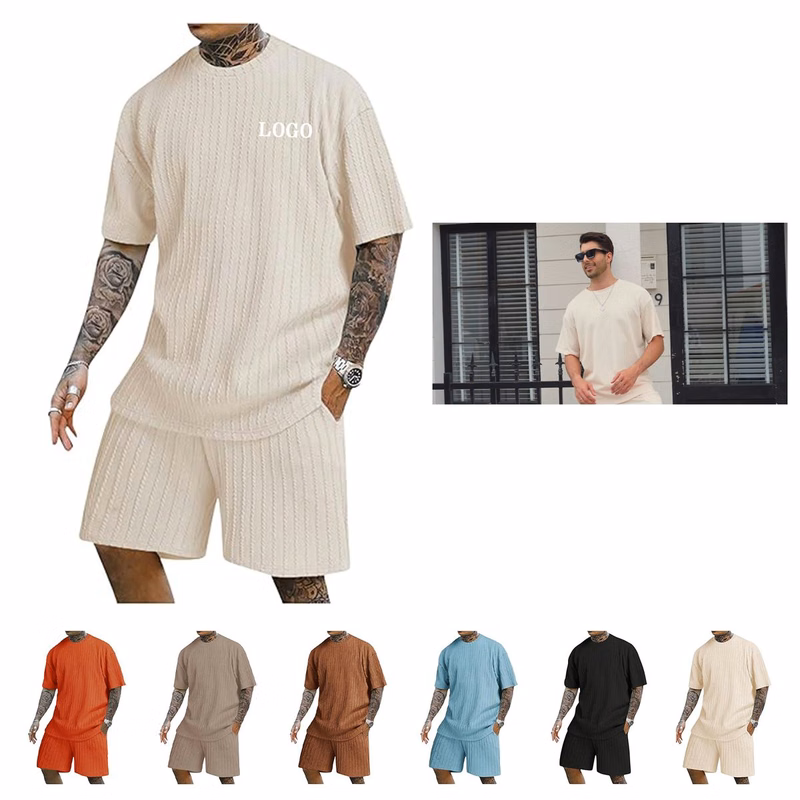 Men's Short Sleeve Crew Neck T Shirt Shorts Set