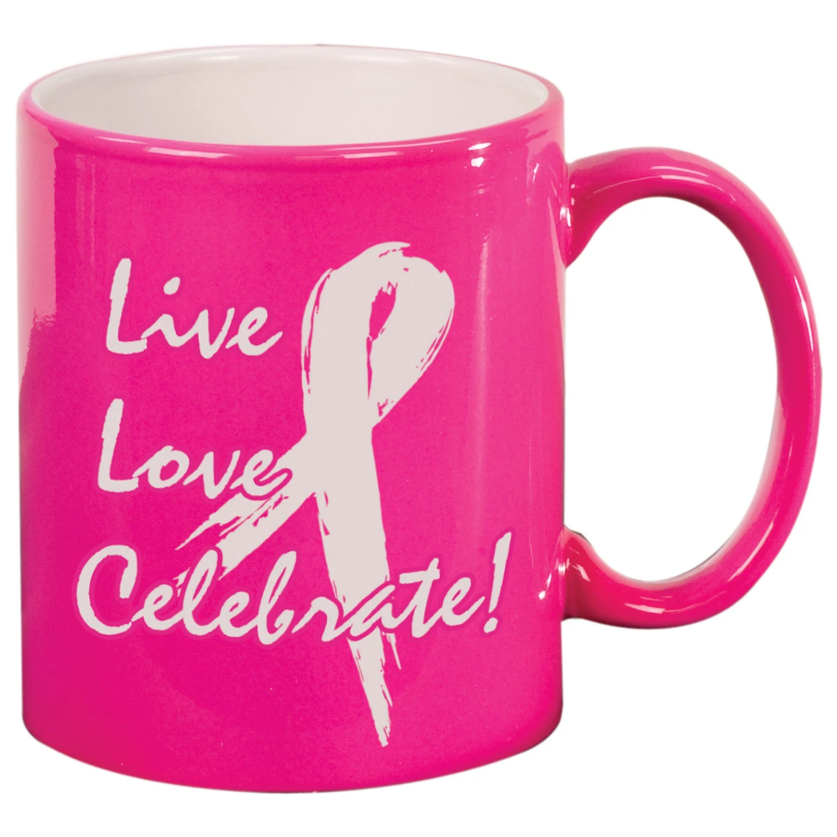 11 Oz. Pink Ceramic Round LazerMug 1
