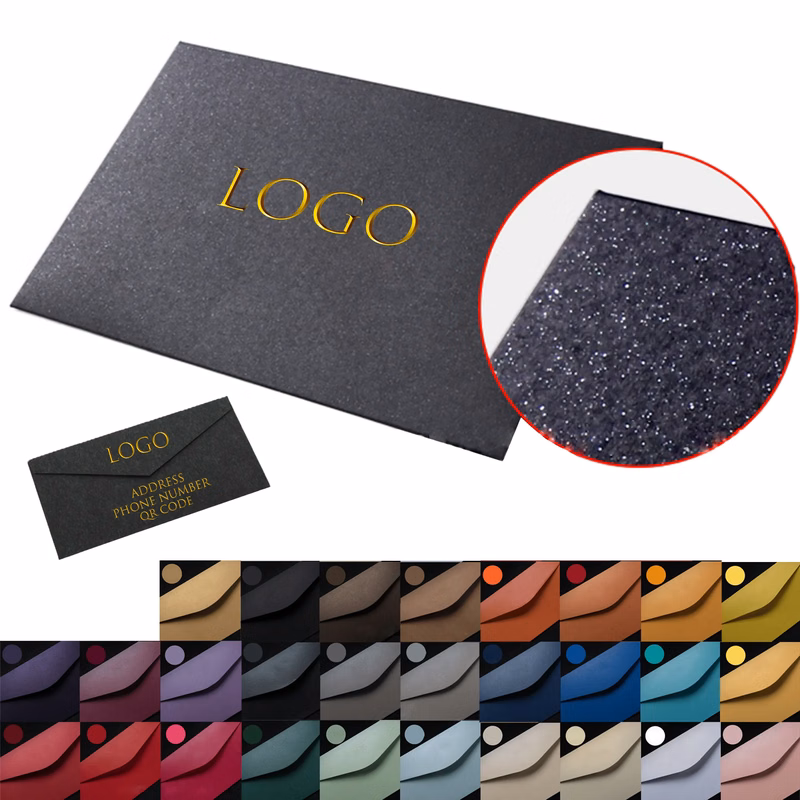 Custom Pearl Paper Envelope with Gold Foil Logo
