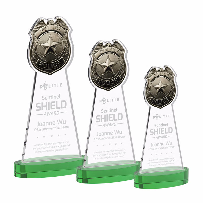 Police Badge Award on Alberton Base - Green