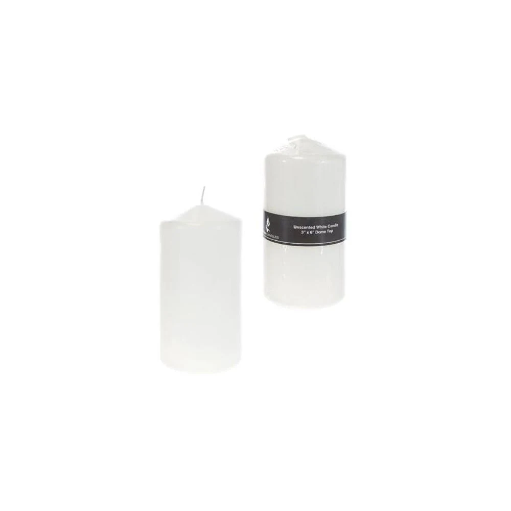 6" Dome Top Candles - White Unscented 1