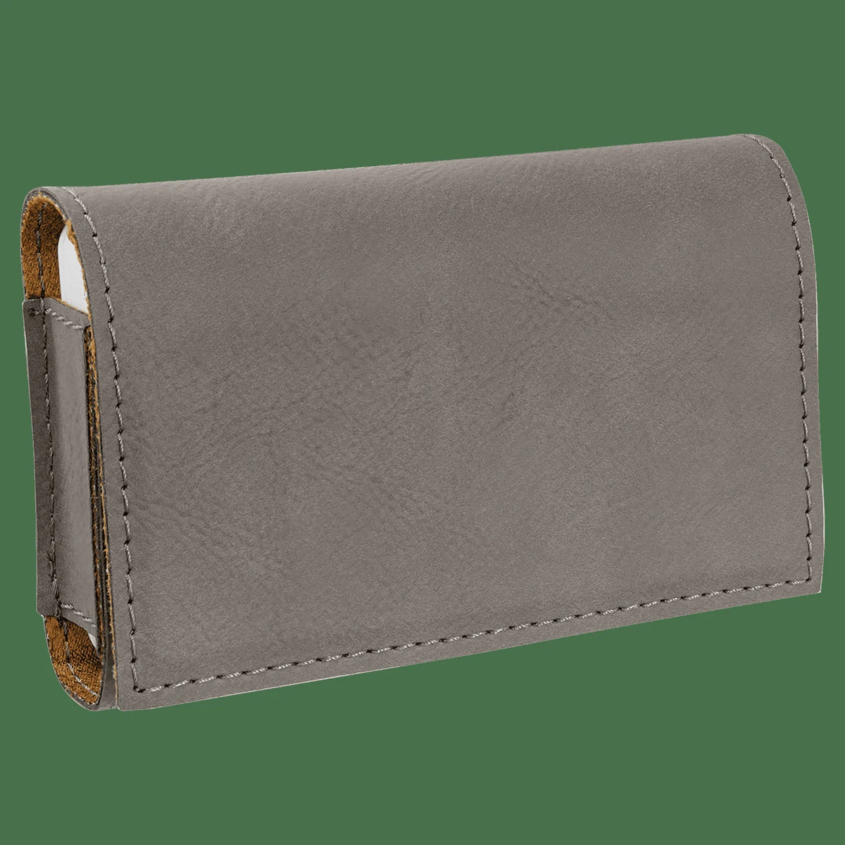 4 3/4" x 3 1/8" Gray Leatherette Pill Box 1
